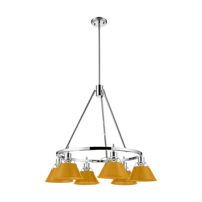 Yep by Golden Lighting Orwell 6-light Chandelier in Chrome and Auric Yellow shade - - Golden Lighting