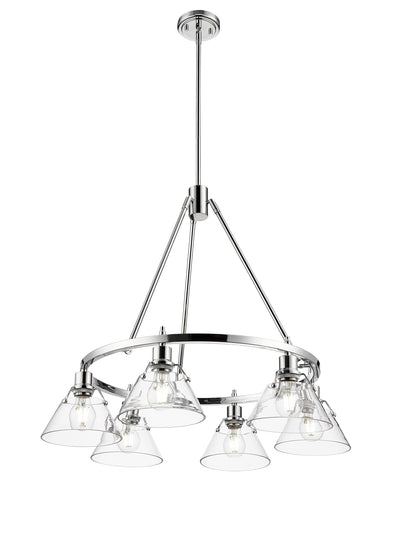 Yep by Golden Lighting Orwell 6-light Chandelier in Chrome and Clear Glass - - Golden Lighting