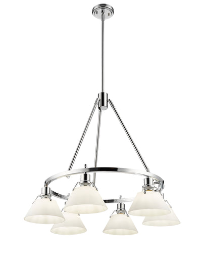 Yep by Golden Lighting Orwell 6-light Chandelier in Chrome and Opal Glass - - Golden Lighting