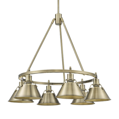 Yep by Golden Lighting Orwell 6-light Chandelier in Aged Brass - Default Title - Golden Lighting