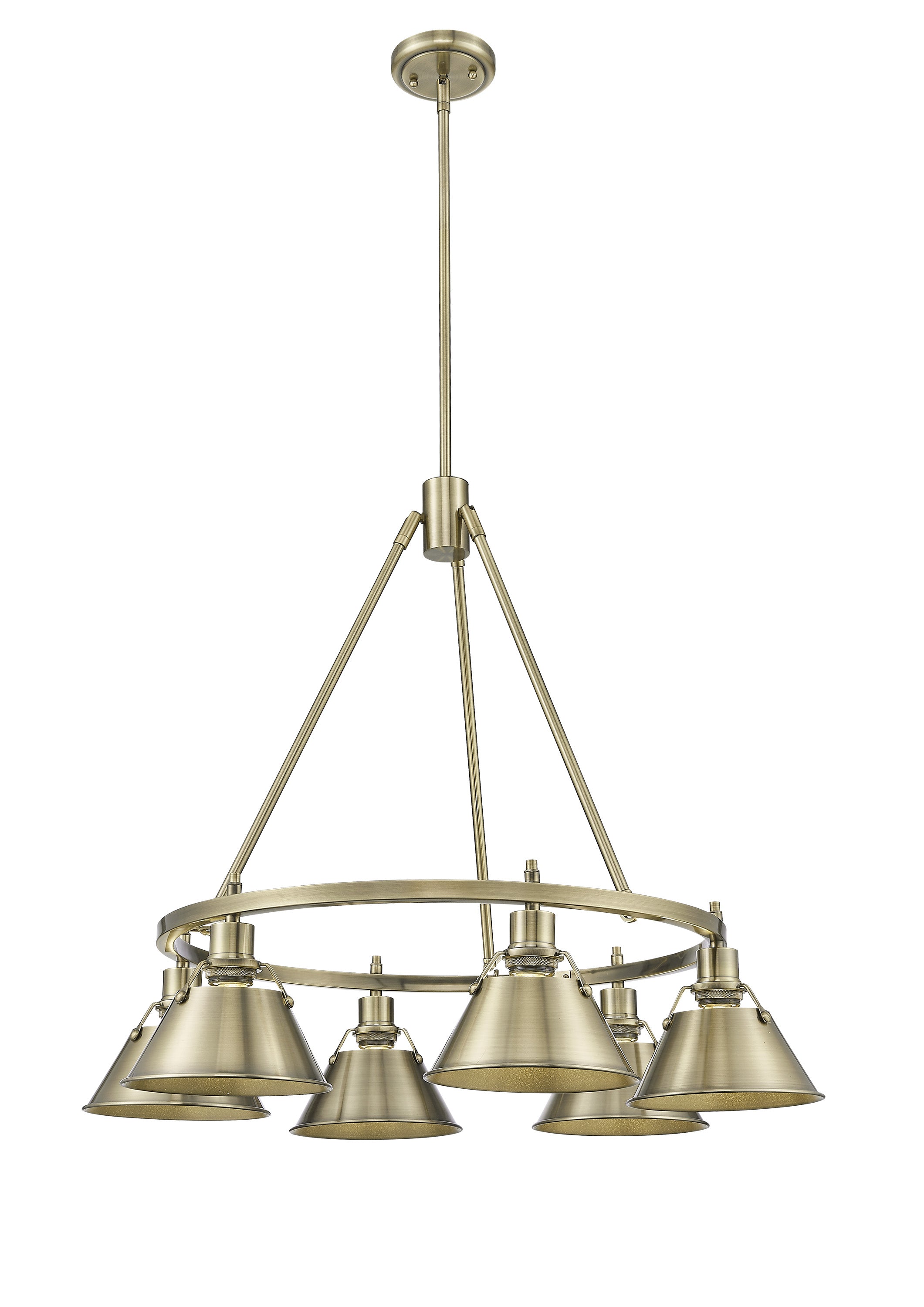 Orwell 6-Light Chandelier in Aged Brass - Aged Brass / Aged Brass / Gold - Golden Lighting