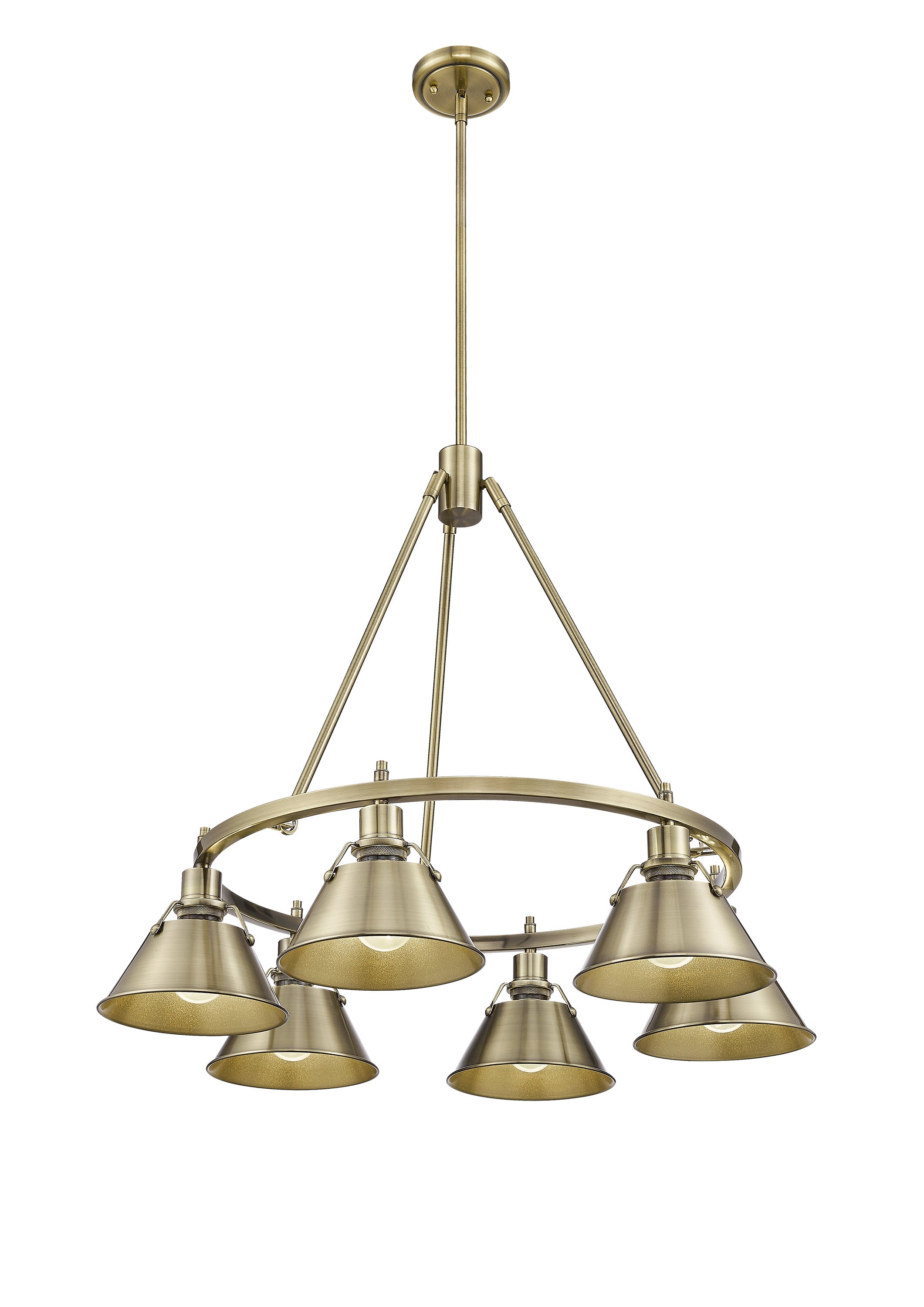 Orwell 6-Light Chandelier in Aged Brass - - Golden Lighting