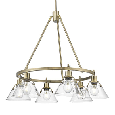 Yep by Golden Lighting Orwell 6-light Chandelier in Aged Brass and Clear Glass - Default Title - Golden Lighting