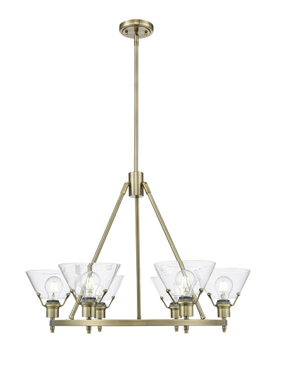 Yep by Golden Lighting Orwell 6-light Chandelier in Aged Brass and Clear Glass - - Golden Lighting