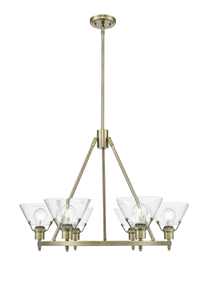 Orwell 6-Light Chandelier in Aged Brass with Clear Glass - Default Title - Golden Lighting