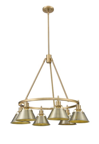 Orwell 6-Light Chandelier in Brushed Champagne Bronze with Aged Brass - Brushed Champagne Bronze / Aged Brass / Gold - Golden Lighting