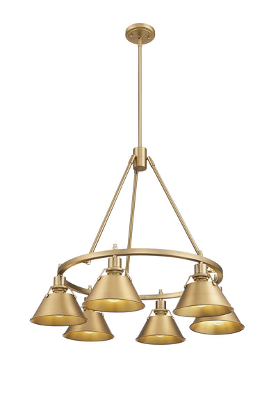 Yep by Golden Lighting Orwell 6-light Chandelier in Brushed Champagne Brass - - Golden Lighting