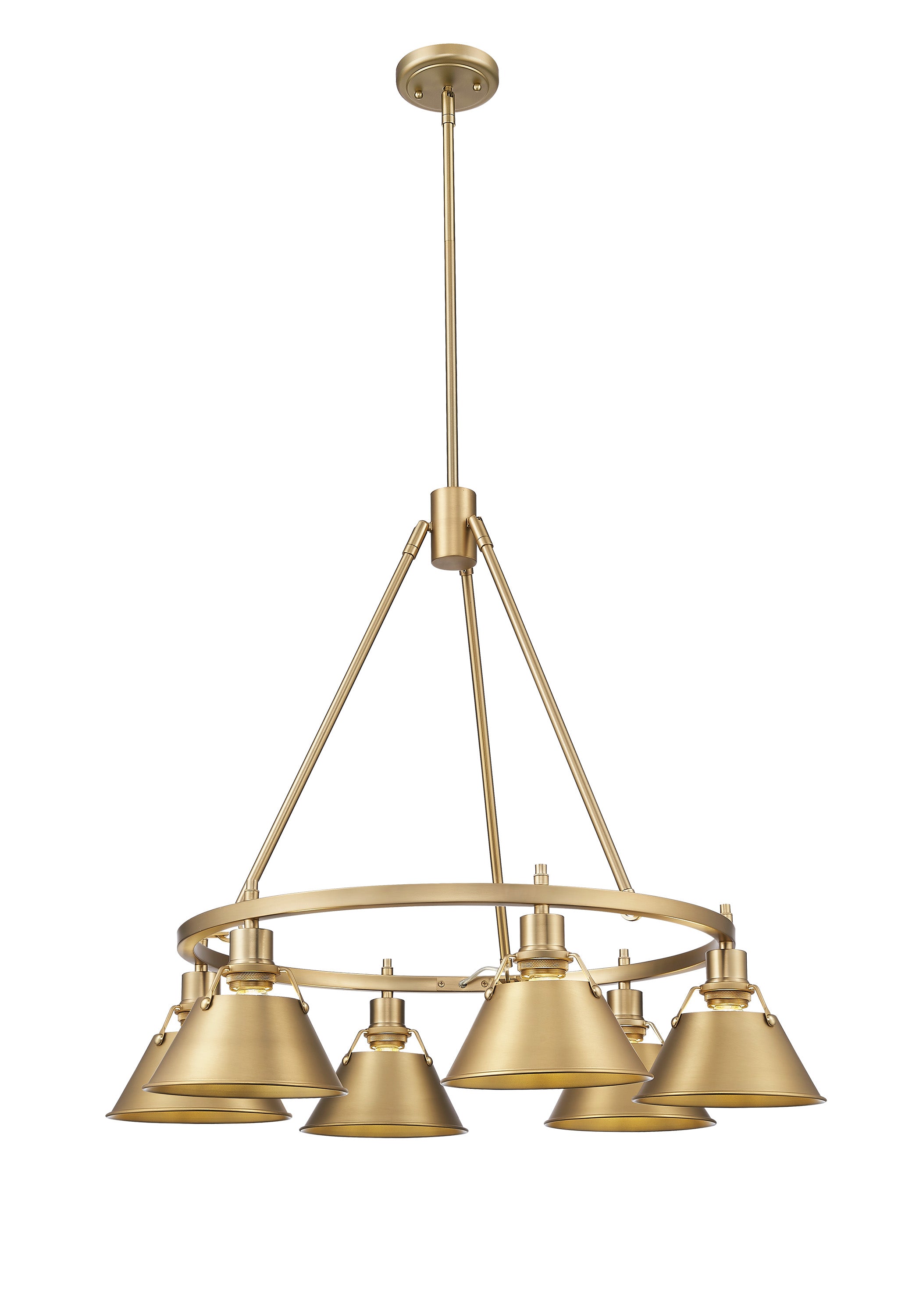 Orwell 6-Light Chandelier in Brushed Champagne Bronze - Brushed Champagne Bronze / Brushed Champagne Bronze / Gold - Golden Lighting