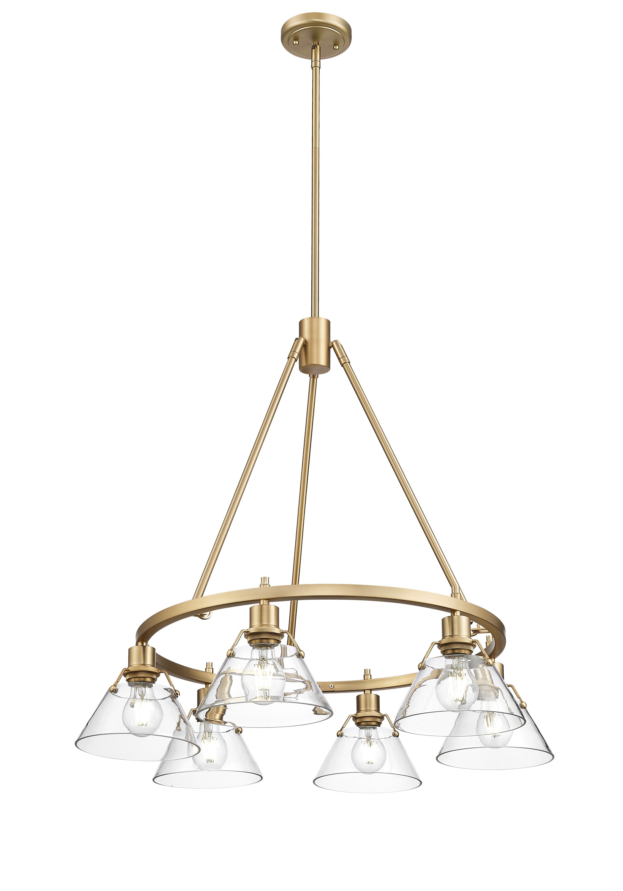 Orwell 6-Light Chandelier in Brushed Champagne Bronze with Clear Glass - - Golden Lighting