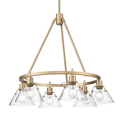 Yep by Golden Lighting Orwell 6-light Chandelier in Brushed Champagne Brass and Clear Glass - Default Title - Golden Lighting