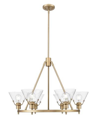Yep by Golden Lighting Orwell 6-light Chandelier in Brushed Champagne Brass and Clear Glass - - Golden Lighting
