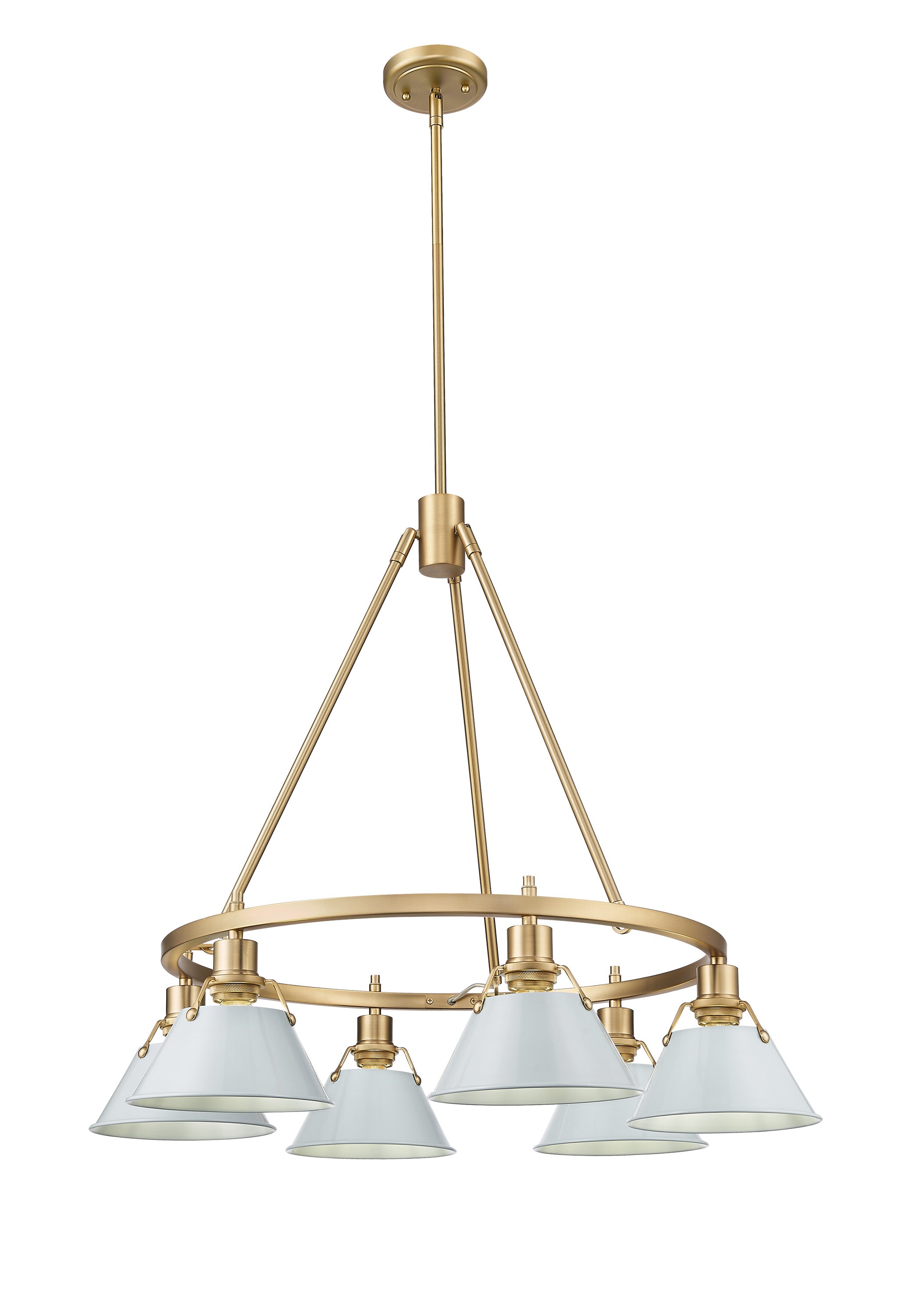 Orwell 6-Light Chandelier in Brushed Champagne Bronze with Dusky Blue - Default Title - Golden Lighting