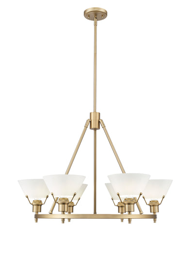 Yep by Golden Lighting Orwell 6-light Chandelier in Brushed Champagne Brass and Opal Glass - - Golden Lighting