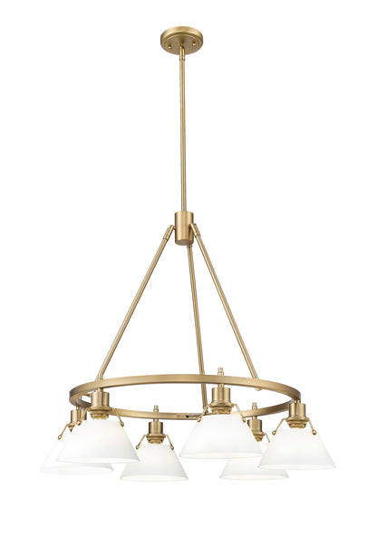 Orwell 6-Light Chandelier in Brushed Champagne Bronze with Opal Glass - Brushed Champagne Bronze / Opal Glass / White - Golden Lighting