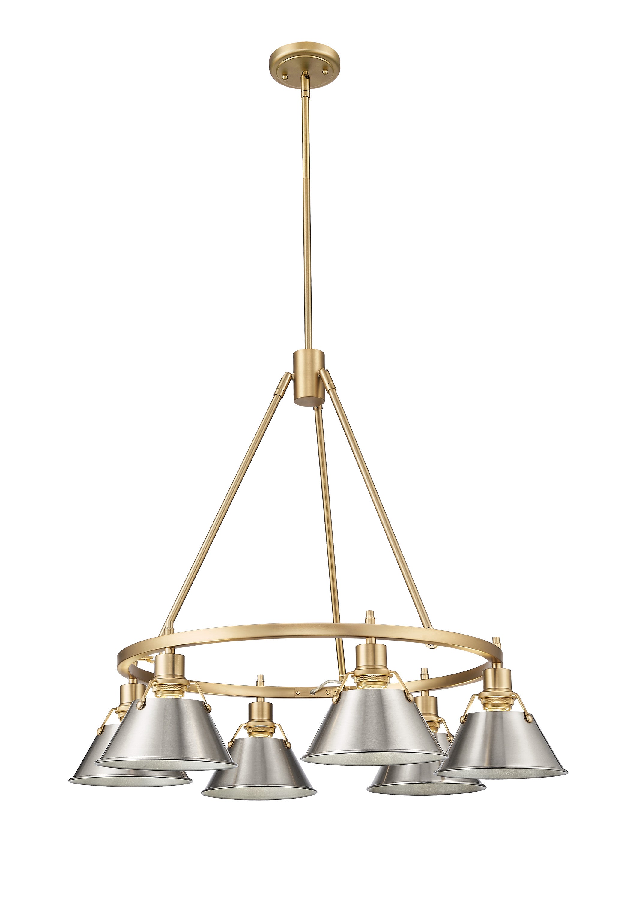 Orwell 6-Light Chandelier in Brushed Champagne Bronze with Pewter - Brushed Champagne Bronze / Pewter / Silver - Golden Lighting