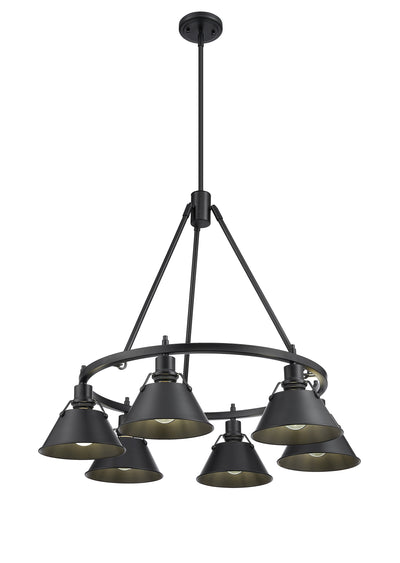 Yep by Golden Lighting Orwell 6-light Chandelier in Matte Black - - Golden Lighting
