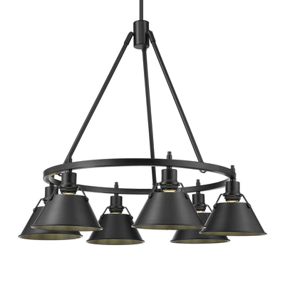 Yep by Golden Lighting Orwell 6-light Chandelier in Matte Black - Default Title - Golden Lighting