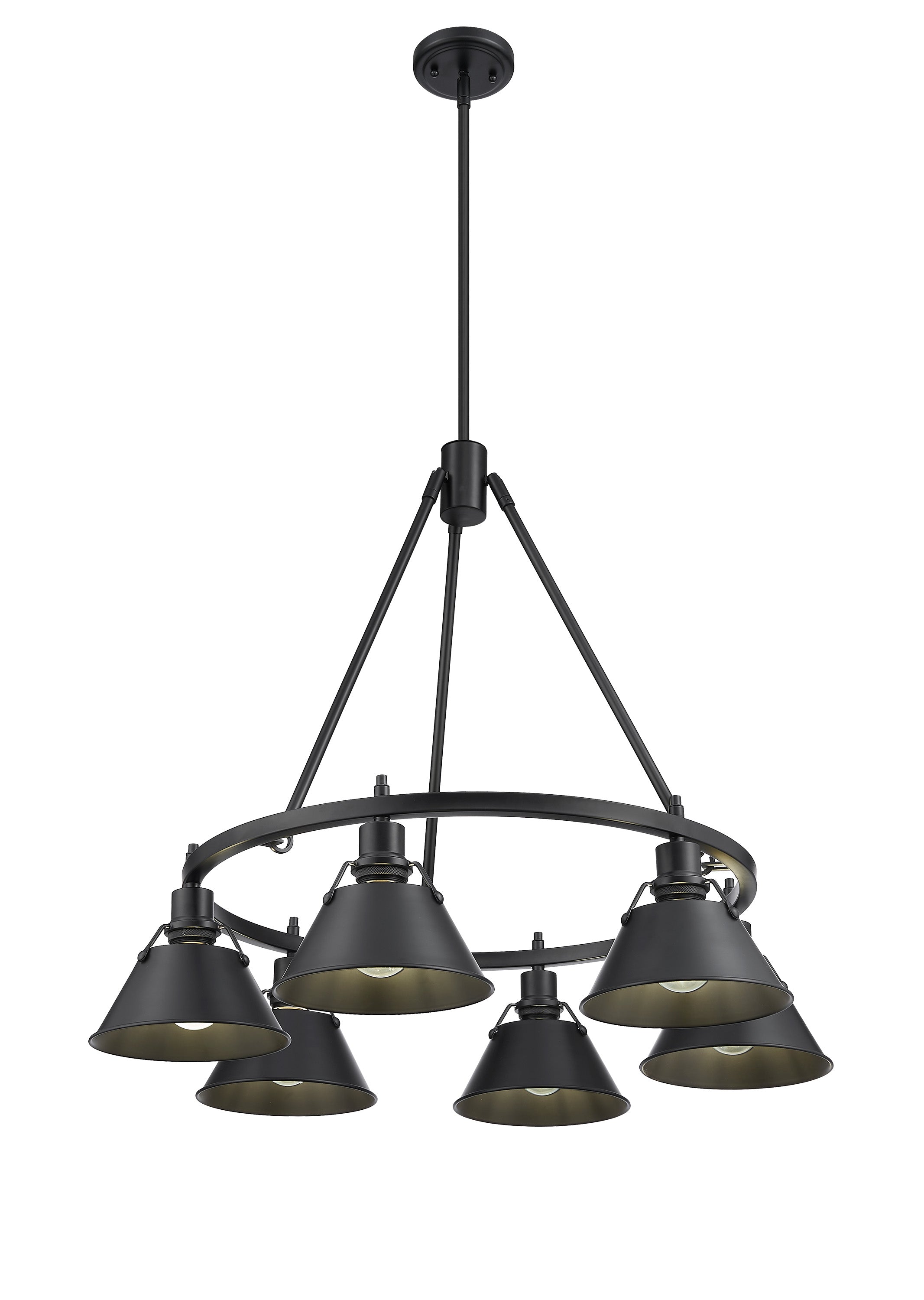 Orwell 6-Light Chandelier in Matte Black - - Golden Lighting