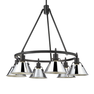 Yep by Golden Lighting Orwell 6-light Chandelier in Matte Black and Chrome shade - Default Title - Golden Lighting