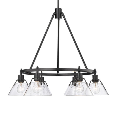 Yep by Golden Lighting Orwell 6-light Chandelier in Matte Black and Clear Glass - Default Title - Golden Lighting