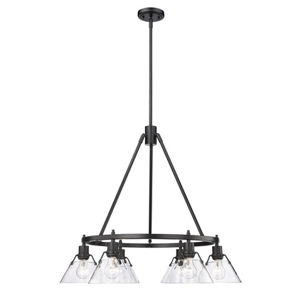 Orwell 6-Light Chandelier in Matte Black with Clear Glass - Matte Black / Clear Glass / Clear - Golden Lighting