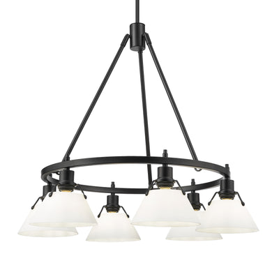 Yep by Golden Lighting Orwell 6-light Chandelier in Matte Black and Opal Glass - Default Title - Golden Lighting