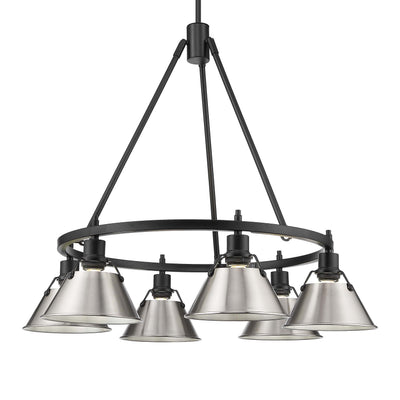 Yep by Golden Lighting Orwell 6-light Chandelier in Matte Black and Pewter shade - Default Title - Golden Lighting