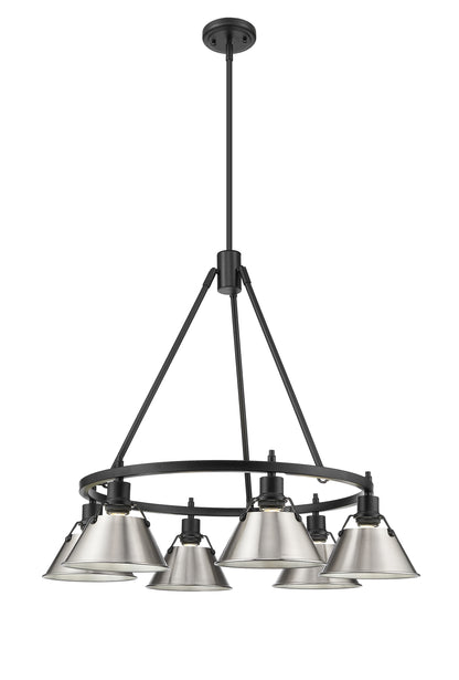 Orwell 6-Light Chandelier in Matte Black with Pewter - Matte Black / Pewter / Silver - Golden Lighting