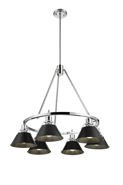 Yep by Golden Lighting Orwell 6-light Chandelier in Chrome and Matte Black shade - - Golden Lighting