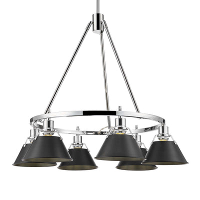 Yep by Golden Lighting Orwell 6-light Chandelier in Chrome and Matte Black shade - Default Title - Golden Lighting