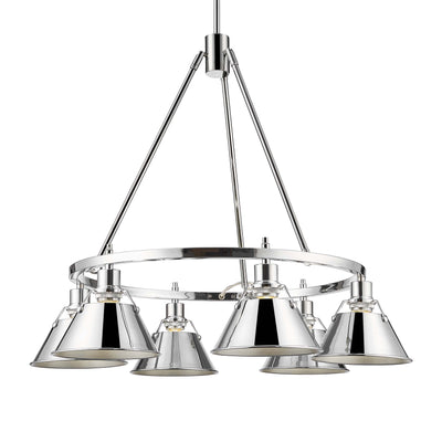 Yep by Golden Lighting Orwell 6-light Chandelier in Chrome - Default Title - Golden Lighting