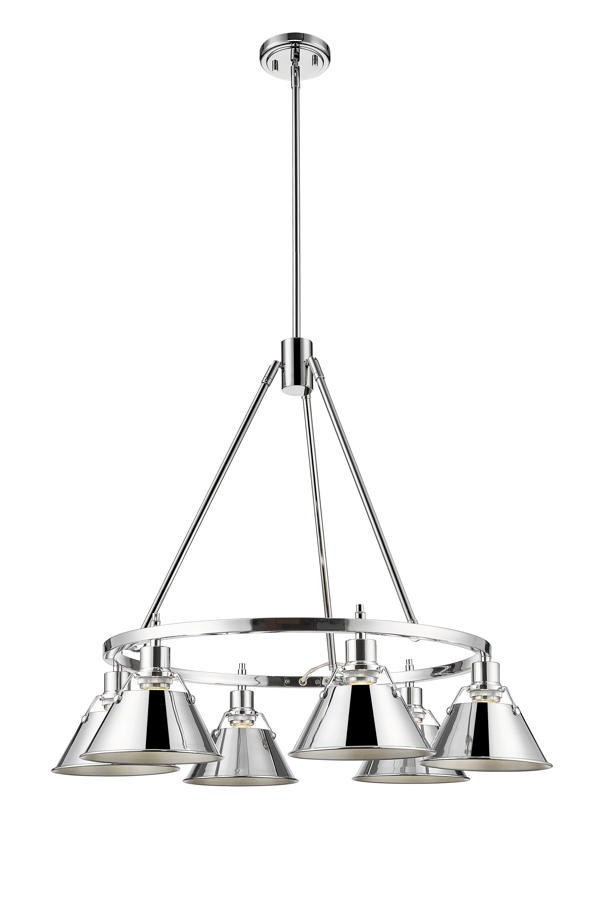 Orwell 6-Light Chandelier in Chrome - Chrome / Chrome / Silver - Golden Lighting