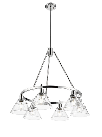 Orwell 6-Light Chandelier in Chrome with Clear Glass - - Golden Lighting