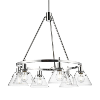 Yep by Golden Lighting Orwell 6-light Chandelier in Chrome and Clear Glass - Default Title - Golden Lighting