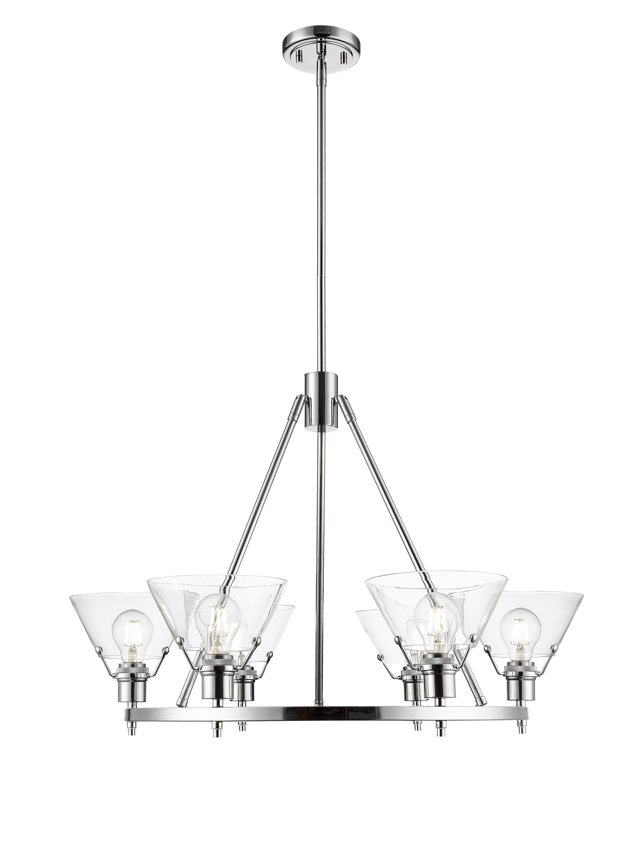 Yep by Golden Lighting Orwell 6-light Chandelier in Chrome and Clear Glass - - Golden Lighting
