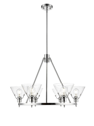 Yep by Golden Lighting Orwell 6-light Chandelier in Chrome and Clear Glass - - Golden Lighting