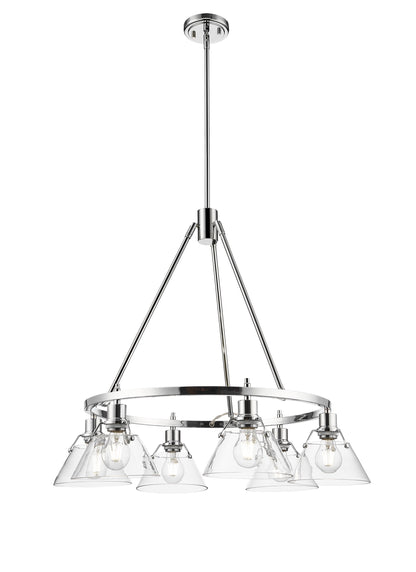 Orwell 6-Light Chandelier in Chrome with Clear Glass - Chrome / Clear Glass / Clear - Golden Lighting