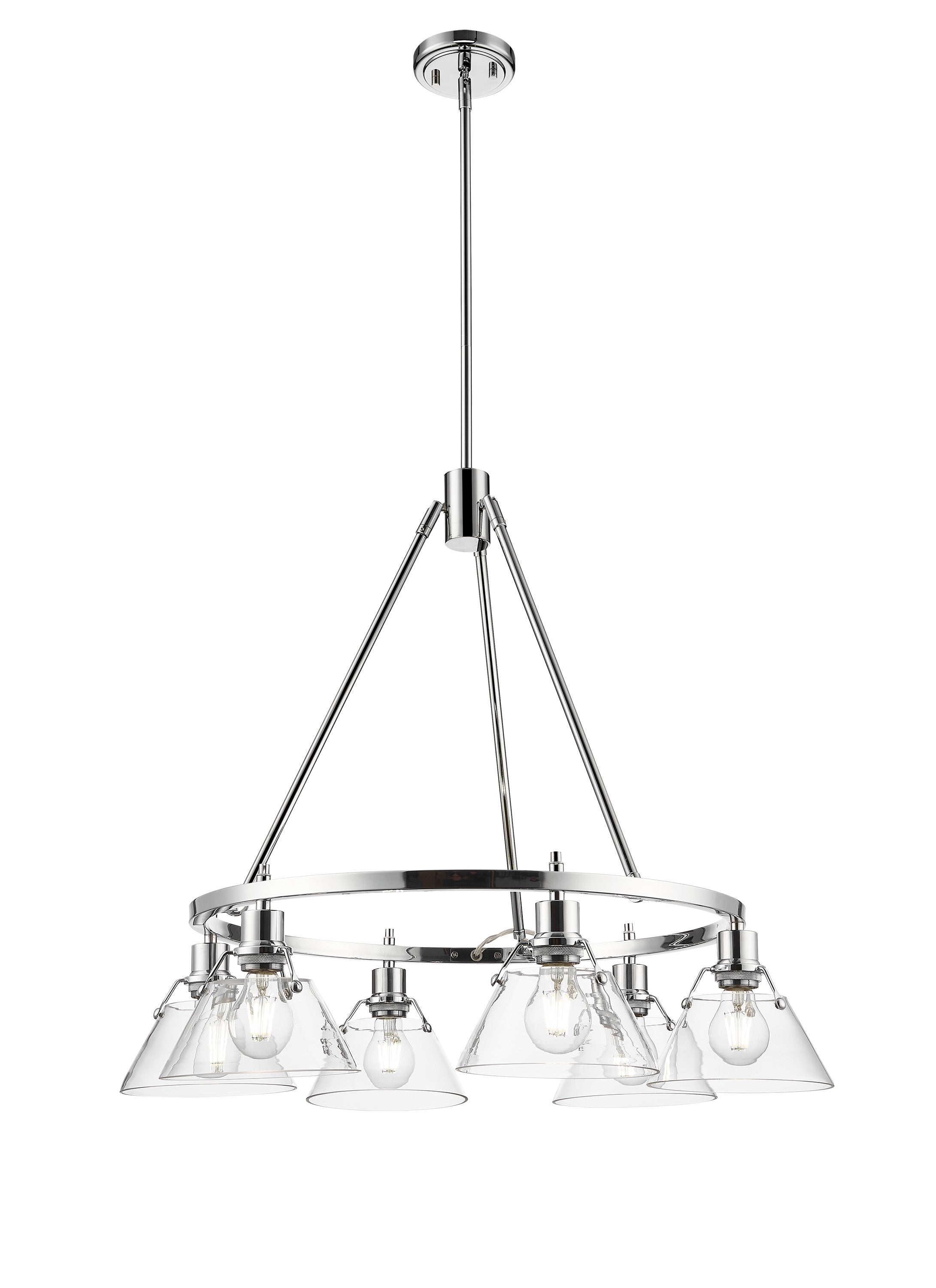 Orwell 6-Light Chandelier in Chrome with Clear Glass - Default Title - Golden Lighting