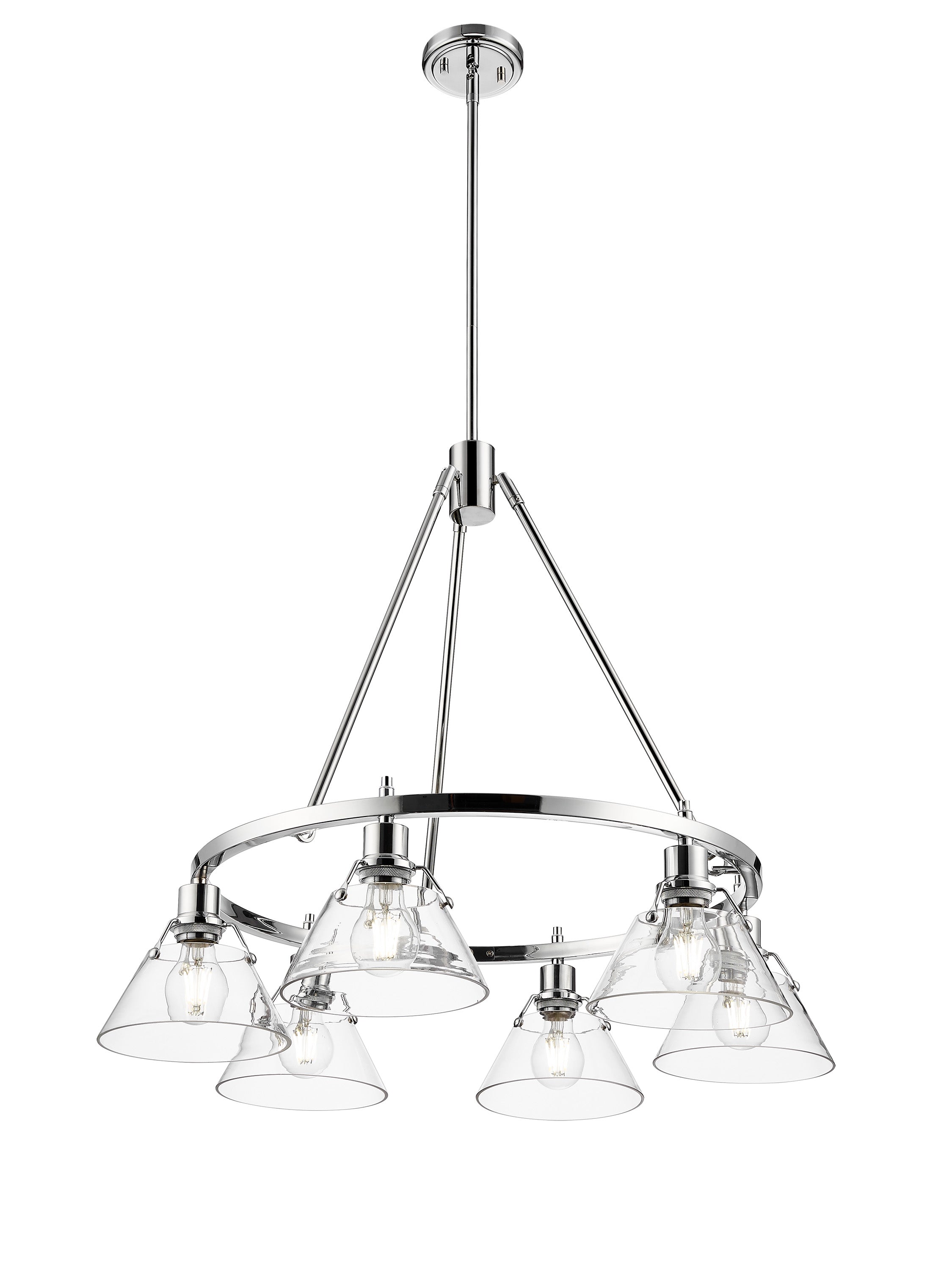 Orwell 6-Light Chandelier in Chrome with Clear Glass - - Golden Lighting