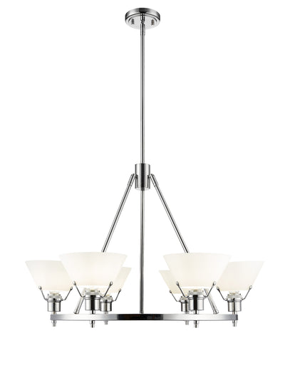 Yep by Golden Lighting Orwell 6-light Chandelier in Chrome and Opal Glass - - Golden Lighting