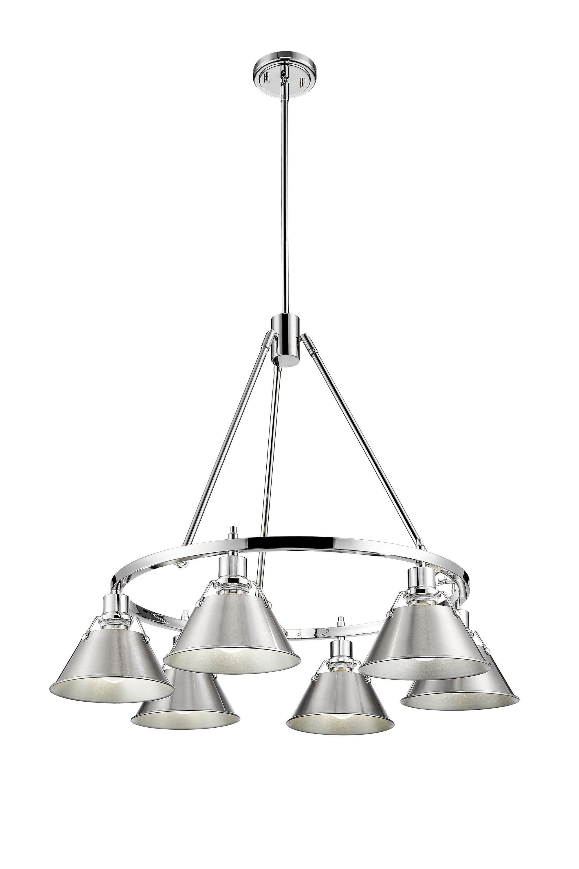 Orwell 6-Light Chandelier in Chrome with Pewter - - Golden Lighting