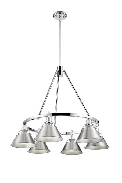 Yep by Golden Lighting Orwell 6-light Chandelier in Chrome and Pewter shade - - Golden Lighting