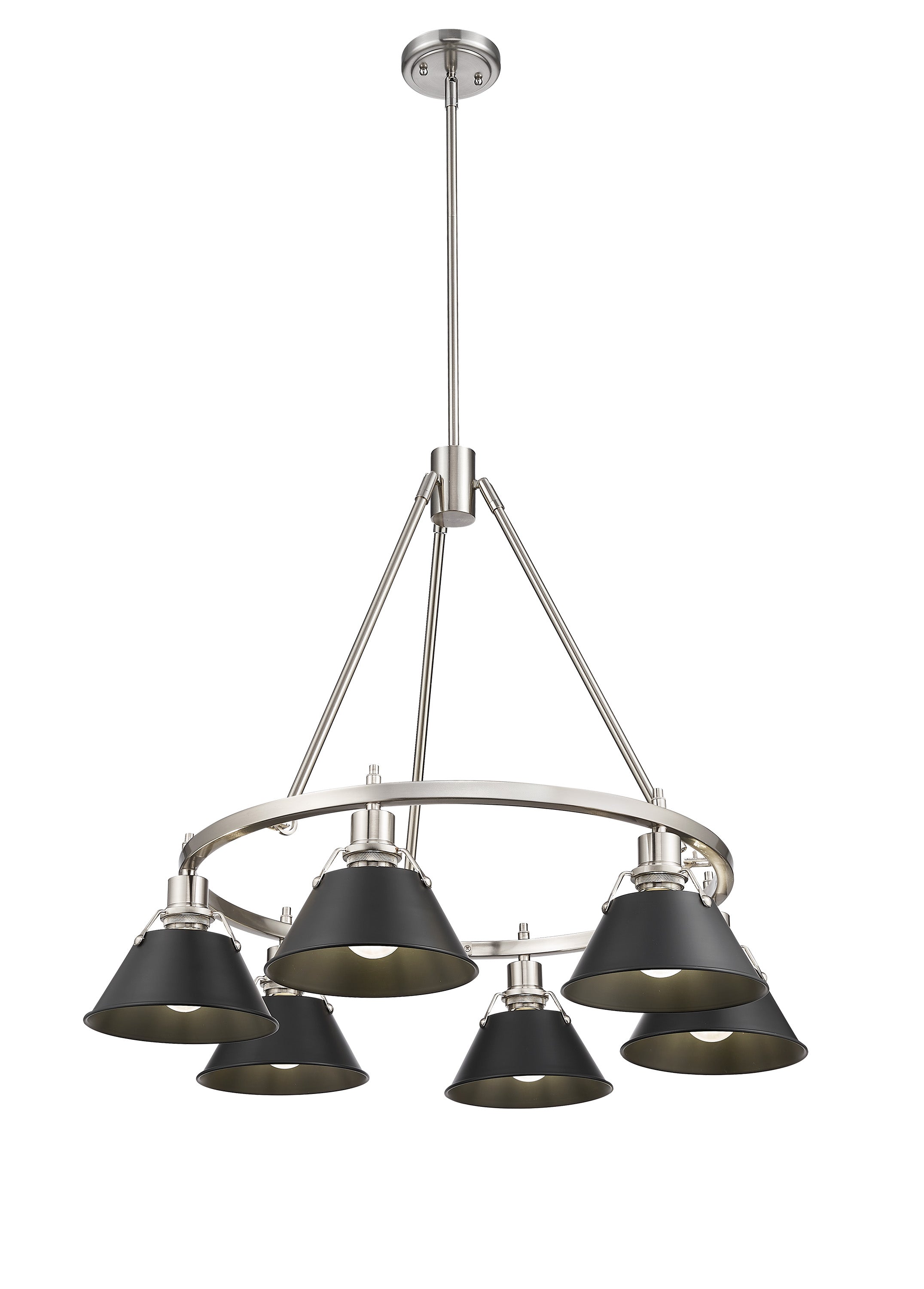 Orwell 6-Light Chandelier in Pewter with Matte Black - - Golden Lighting