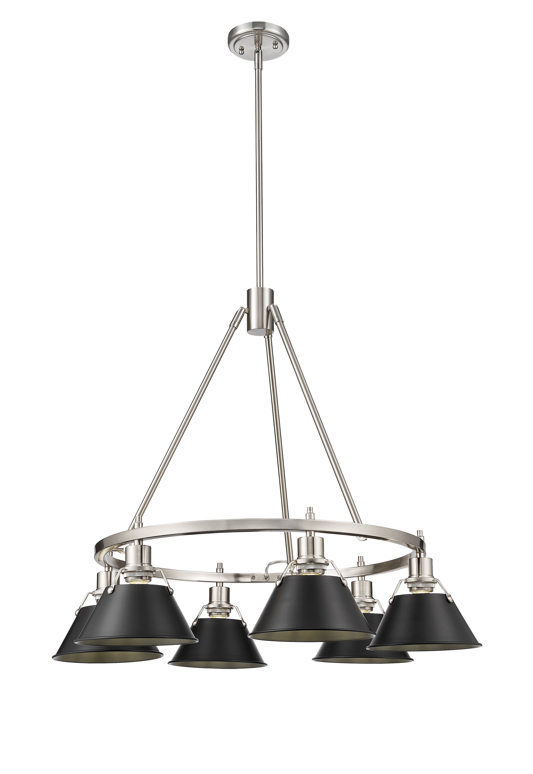 Orwell 6-Light Chandelier in Pewter with Matte Black - Pewter / Matte Black / Black - Golden Lighting