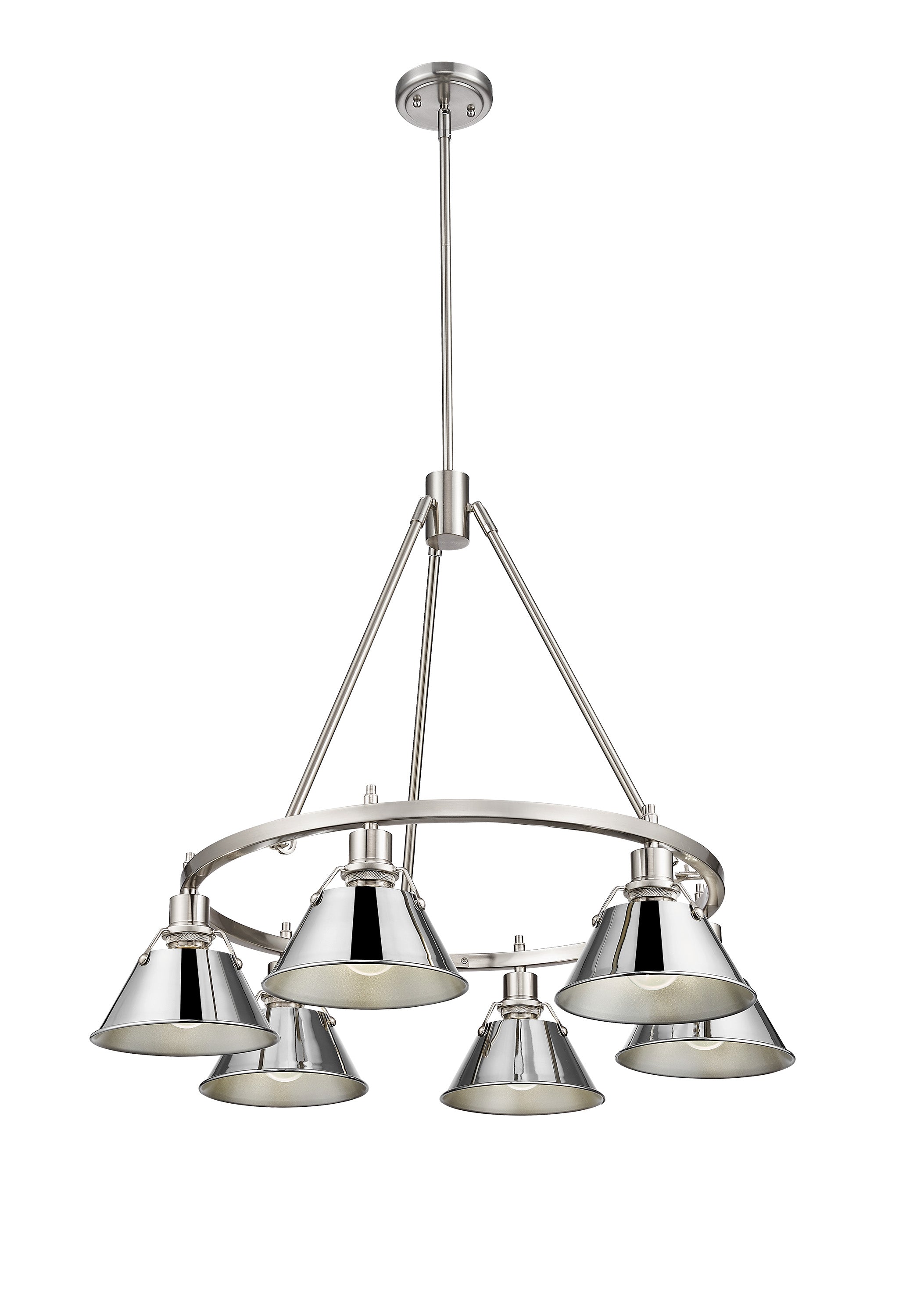 Orwell 6-Light Chandelier in Pewter with Chrome - - Golden Lighting