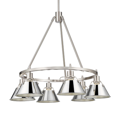 Yep by Golden Lighting Orwell 6-light Chandelier in Pewter and Chrome shade - Default Title - Golden Lighting