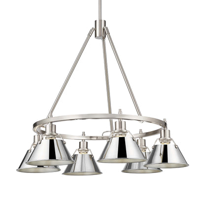 Yep by Golden Lighting Orwell 6-light Chandelier in Pewter and Chrome shade