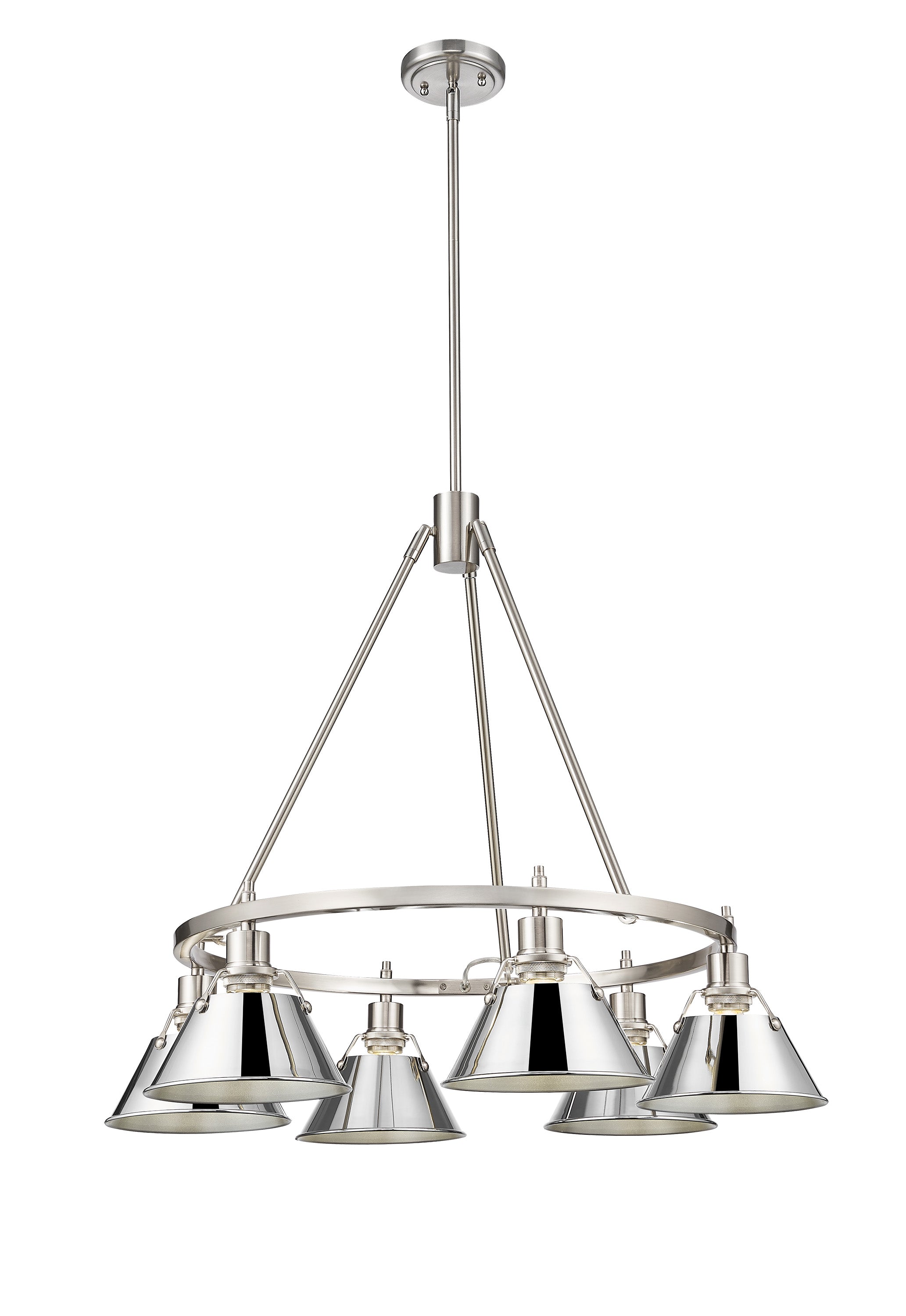 Orwell 6-Light Chandelier in Pewter with Chrome - Pewter / Chrome / Silver - Golden Lighting