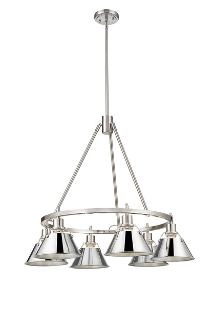 Orwell 6-Light Chandelier in Pewter with Chrome - Default Title - Golden Lighting