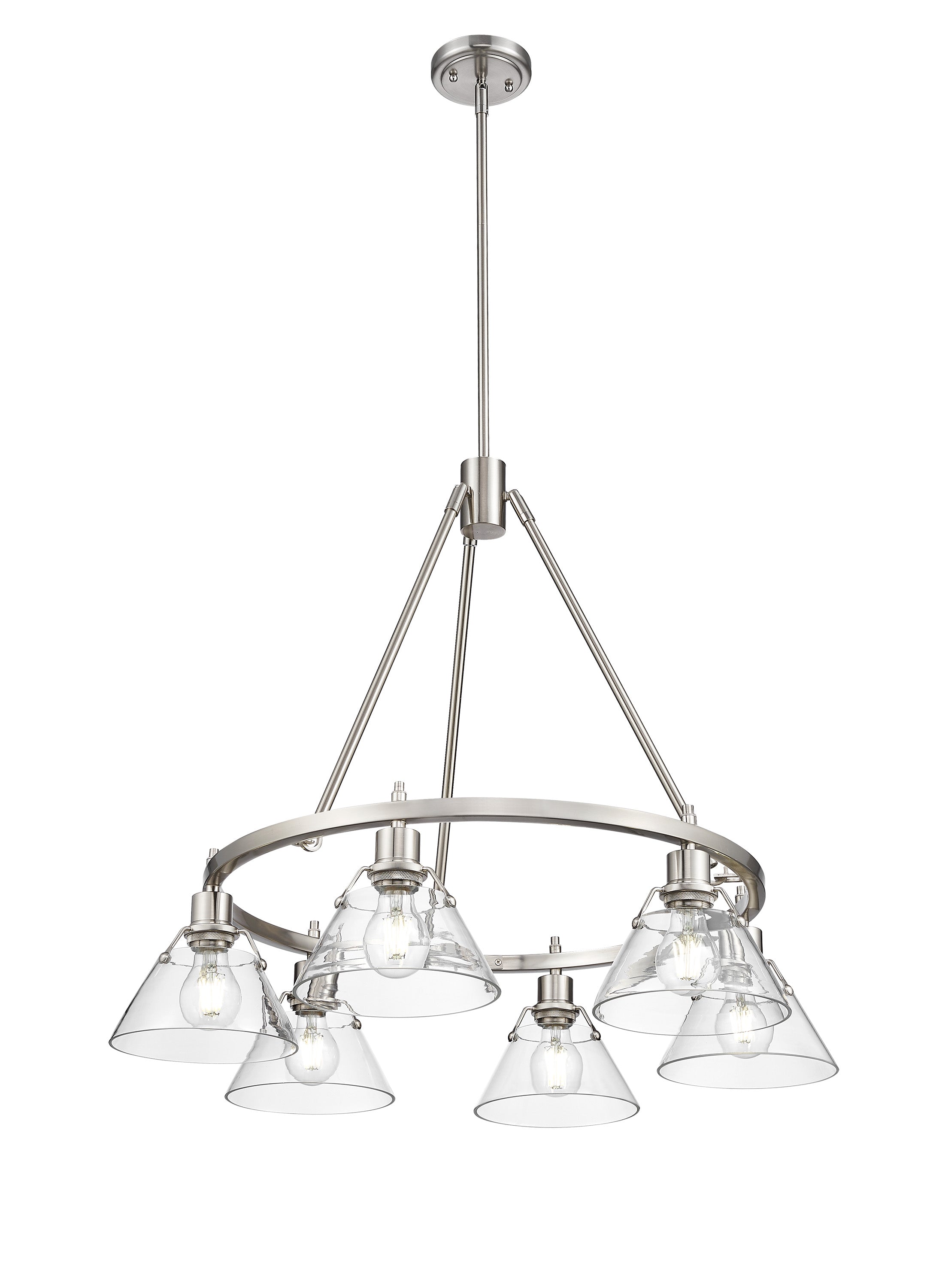 Orwell 6-Light Chandelier in Pewter with Clear Glass - - Golden Lighting